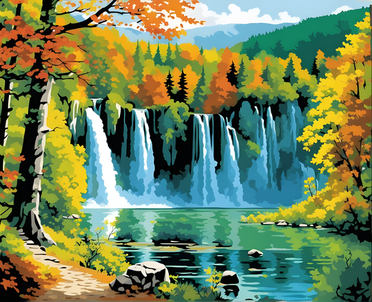 National Parks Collection PD (111) - Plitvice Lakes Park Croatia - Paint-By-Number Kit