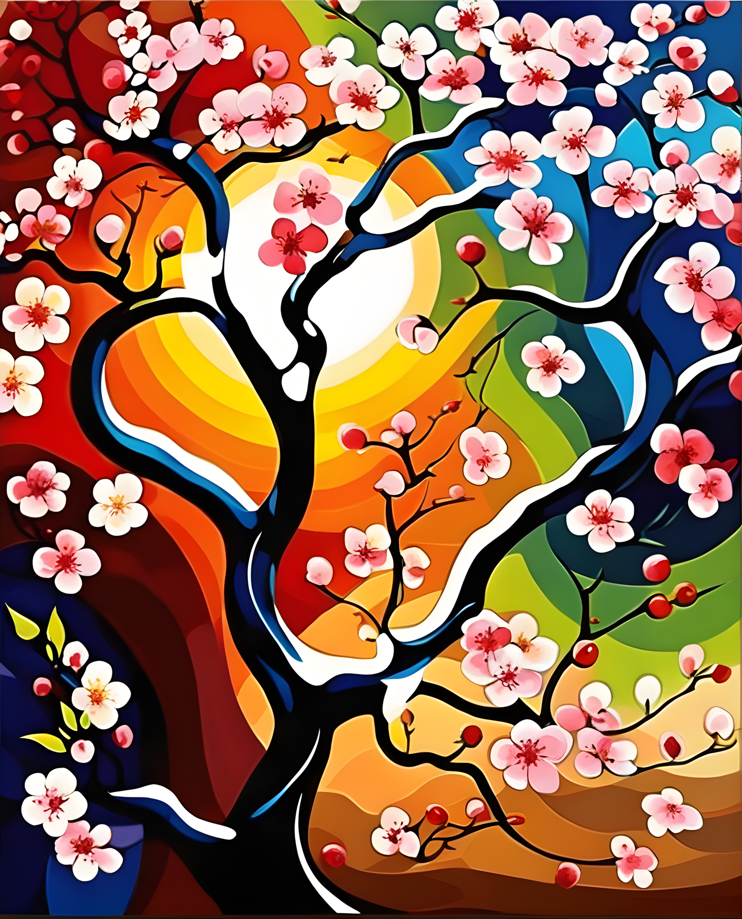 Plum Blossom (4) - Van-Go Paint-By-Number Kit