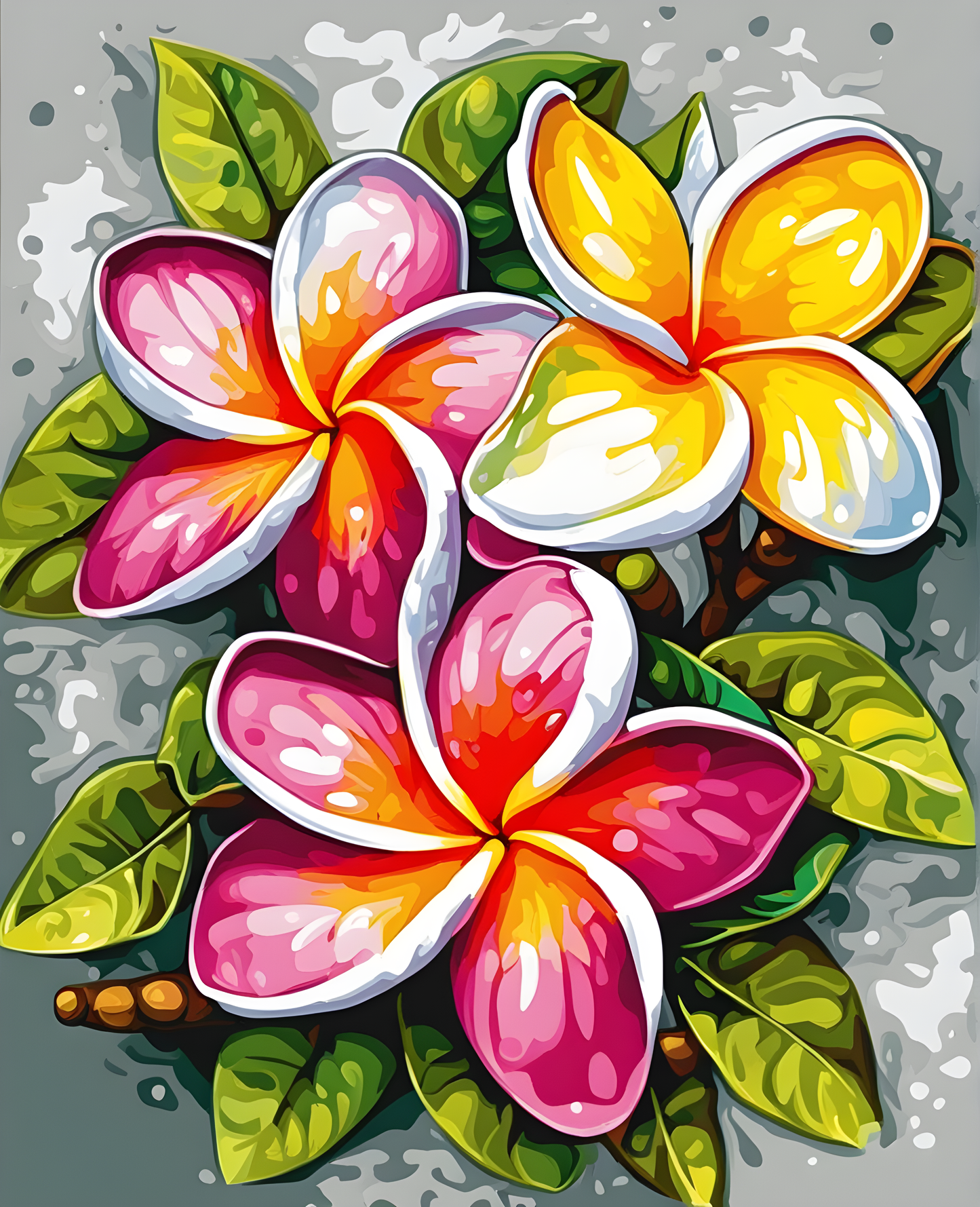 Flowers Collection OD (97) - Plumeria - Van-Go Paint-By-Number Kit