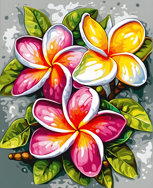 Flowers Collection OD (97) - Plumeria - Van-Go Paint-By-Number Kit