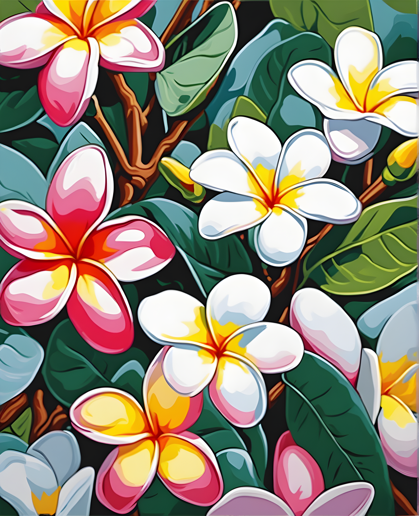 Flowers Collection OD (94) - Plumeria - Van-Go Paint-By-Number Kit