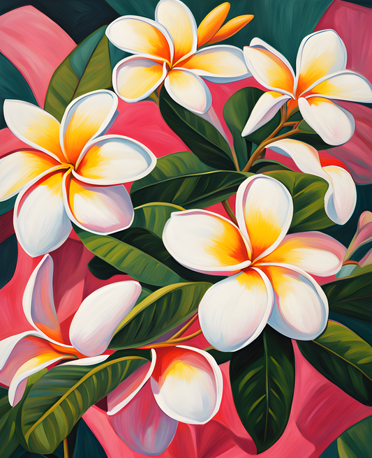 Exotic Flowers Collection (57) - Plumeria Flowers - Van-Go Paint-By-Number Kit