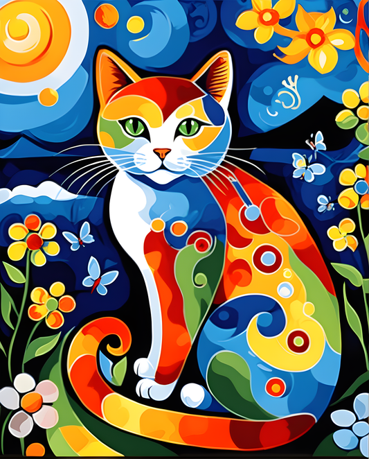Pop Cat (5) - Van-Go Paint-By-Number Kit