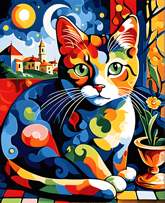 Pop Cat (7) - Van-Go Paint-By-Number Kit
