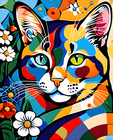 Pop Cat (3) - Van-Go Paint-By-Number Kit