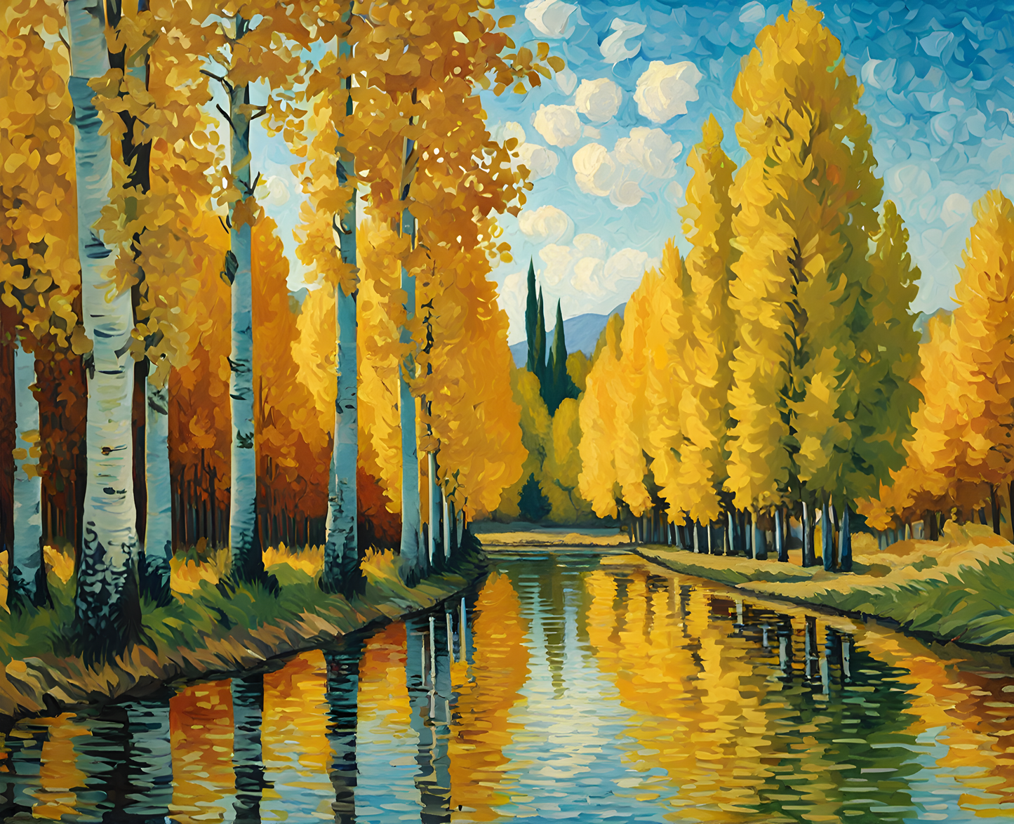 Poplars on Epte PD (3) - Van-Go Paint-By-Number Kit