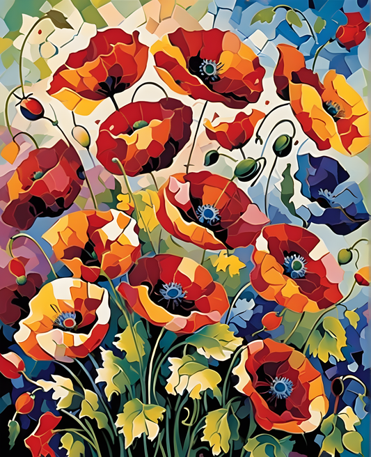 Poppies (9) - Van-Go Paint-By-Number Kit