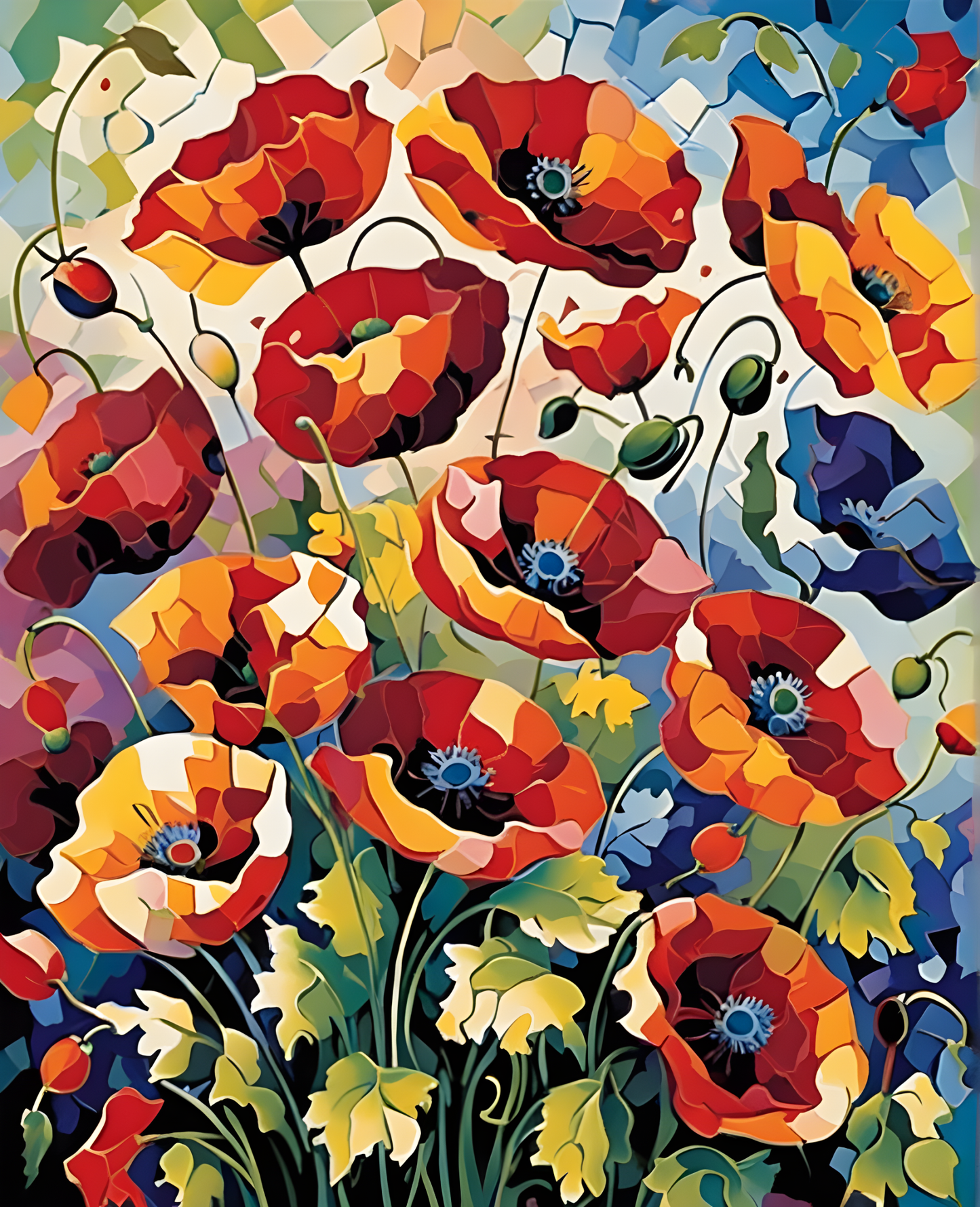 Poppies (9) - Van-Go Paint-By-Number Kit