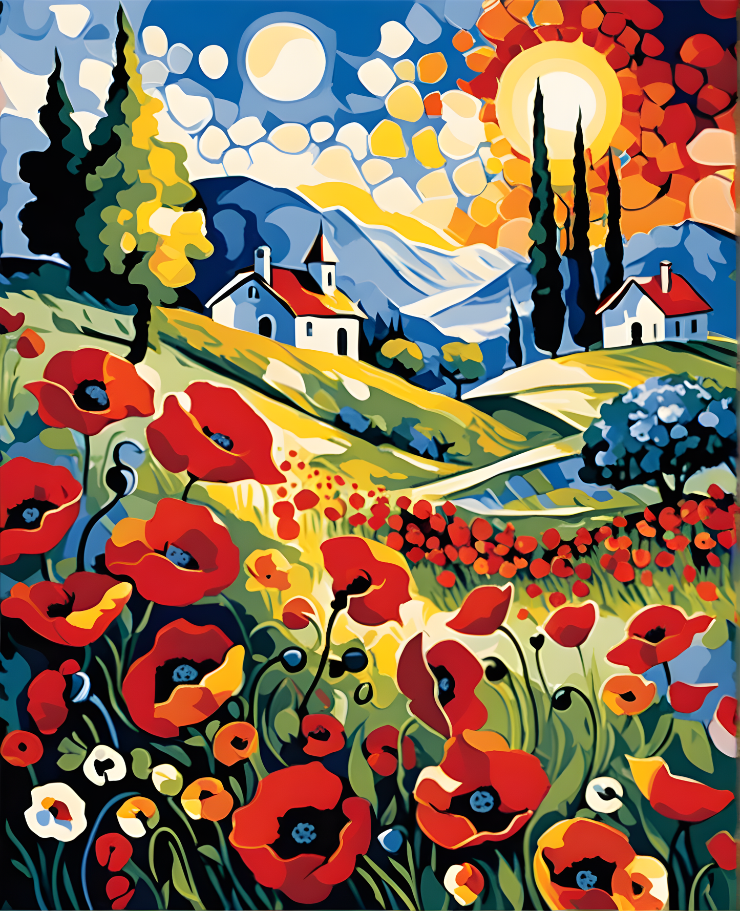 Poppies (7) - Van-Go Paint-By-Number Kit