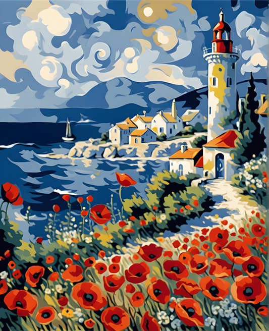 Poppies by the Sea (5) - Van-Go Paint-By-Number Kit