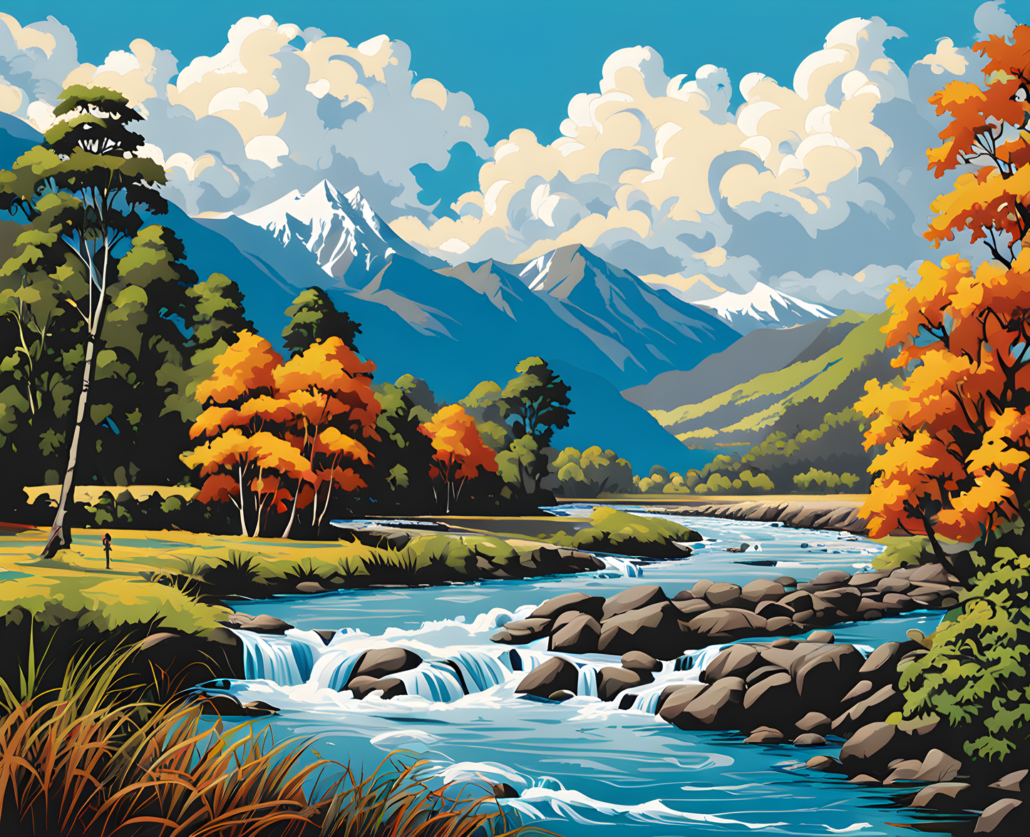 New Zealand Collection PD (76) - Pororari River - Van-Go Paint-By-Number Kit