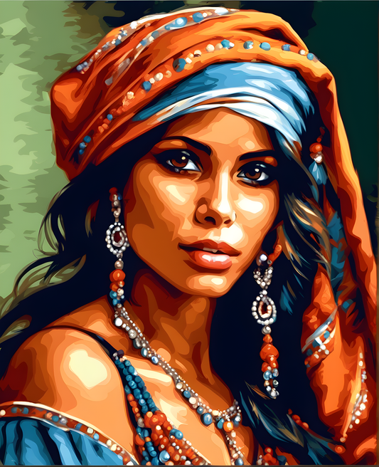 Portrait of a Gypsy Woman (6) - Van-Go Paint-By-Number Kit