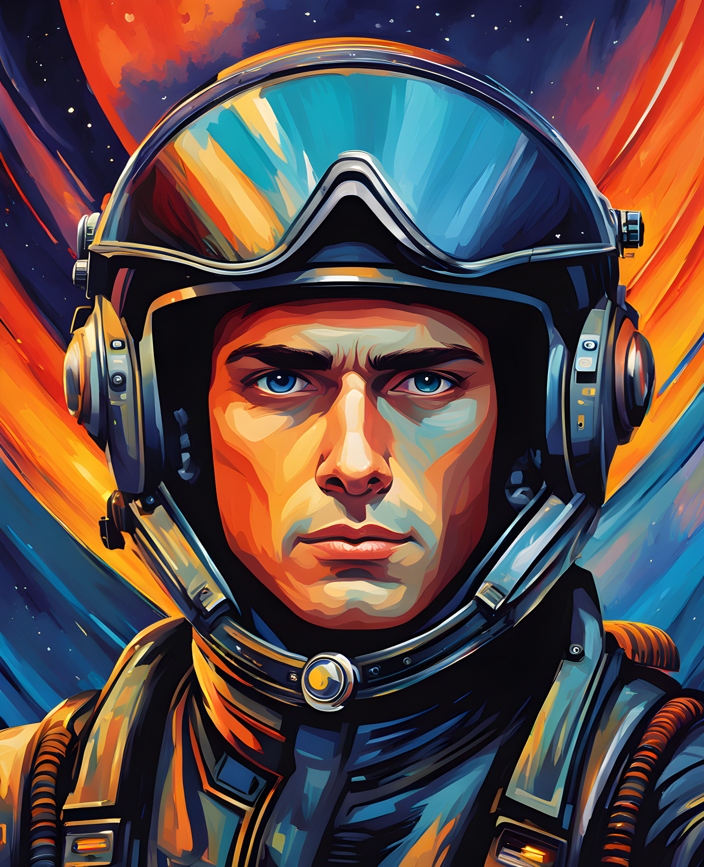 Portrait of a Space Pilot (4) - Van-Go Paint-By-Number Kit