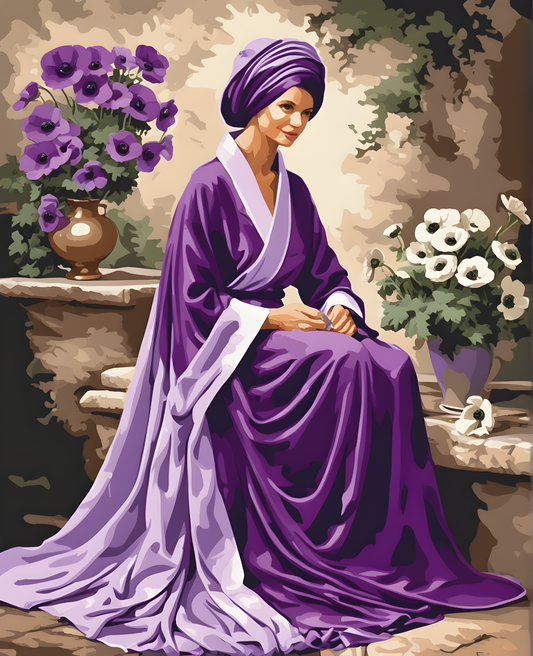 Purple Robe and Anemones (1) - Van-Go Paint-By-Number Kit