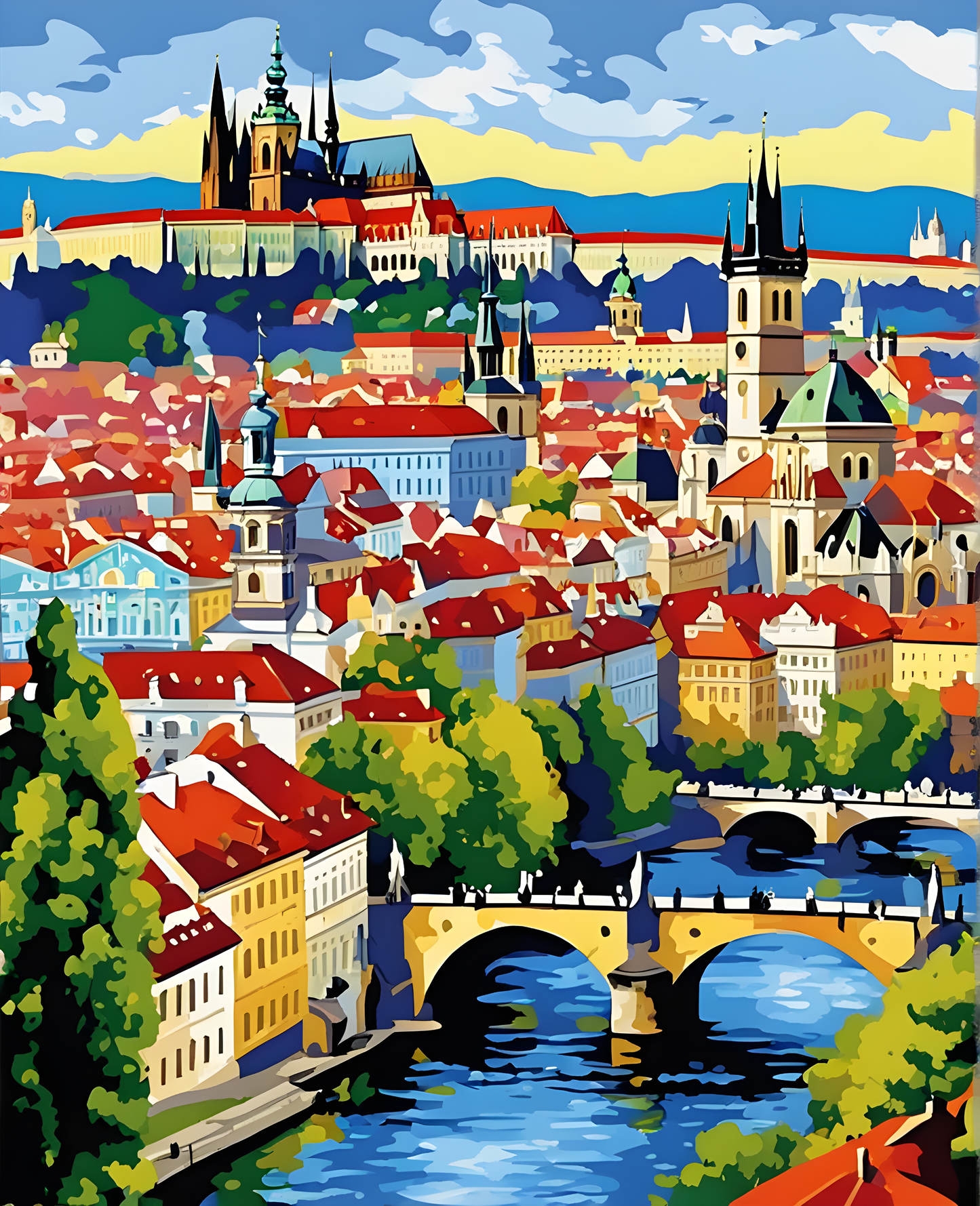 Prague, Old City (4) - Van-Go Paint-By-Number Kit