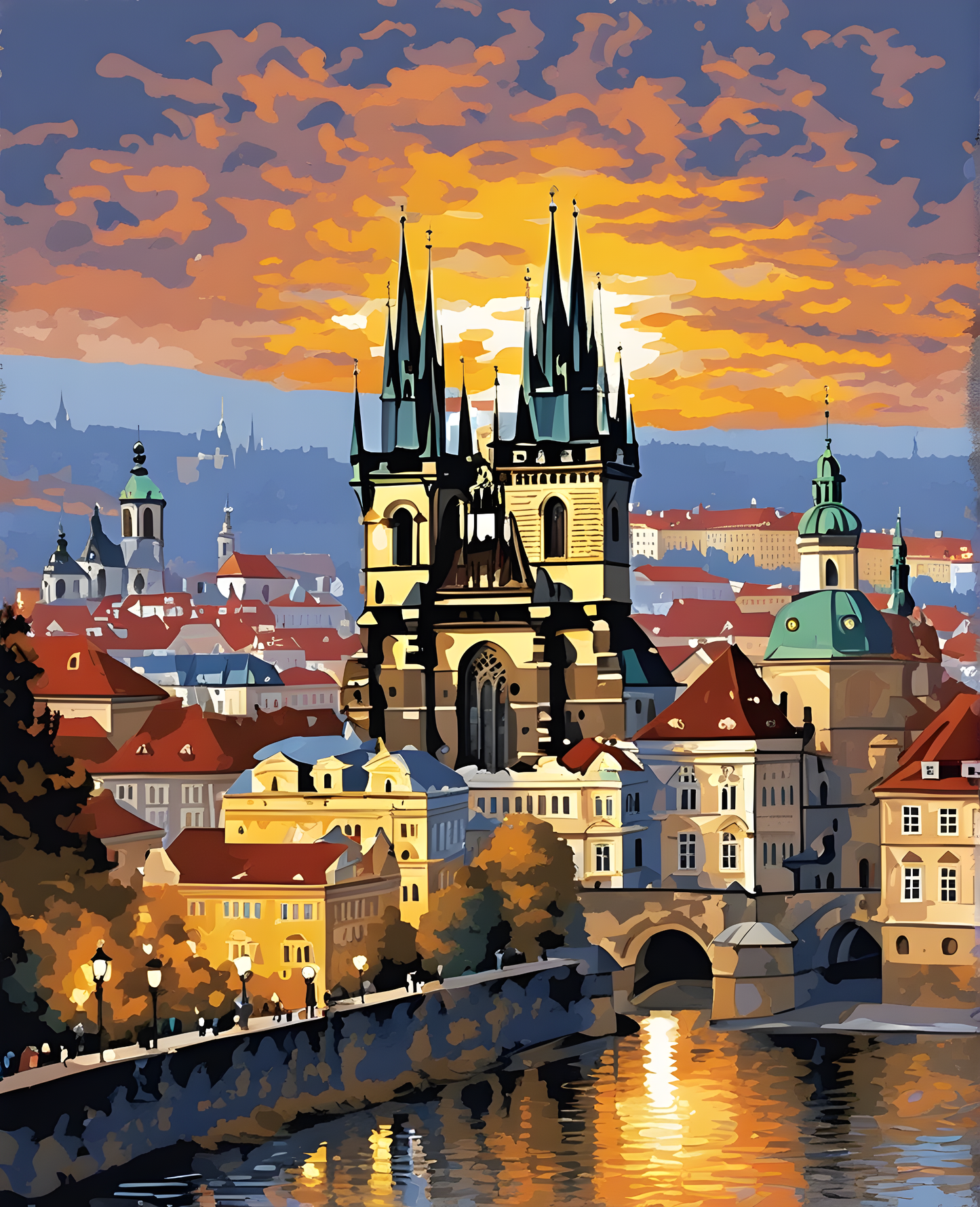 Prague, Old City (1) - Van-Go Paint-By-Number Kit