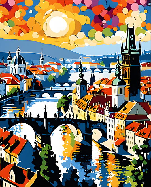 Prague, Old City (2) - Van-Go Paint-By-Number Kit