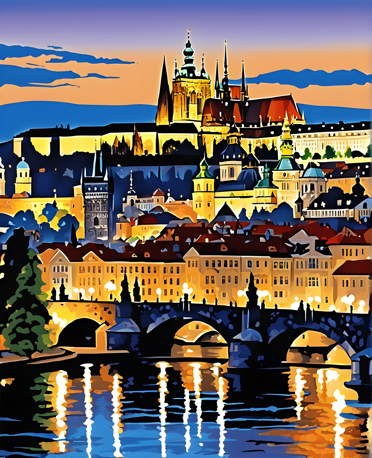 Prague, Old City (5) - Van-Go Paint-By-Number Kit