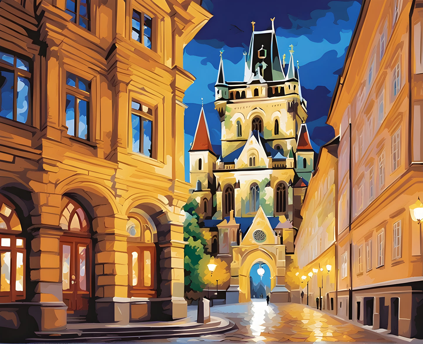 Prague Collection PD (2) - Prague Library - Van-Go Paint-By-Number Kit
