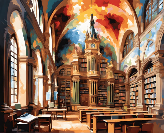 Prague Collection PD (1) - Prague Library - Van-Go Paint-By-Number Kit