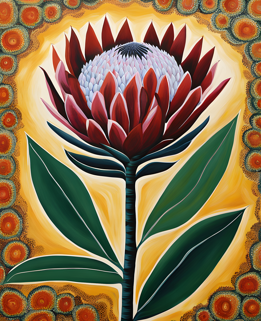 Exotic Flowers Collection (61) - King Protea Flower - Van-Go Paint-By-Number Kit