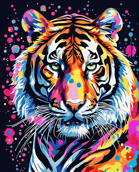Psychedelic Tiger (2) - Van-Go Paint-By-Number Kit