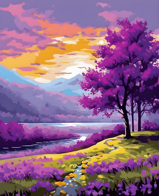 Purple Landscape (1) - Van-Go Paint-By-Number Kit