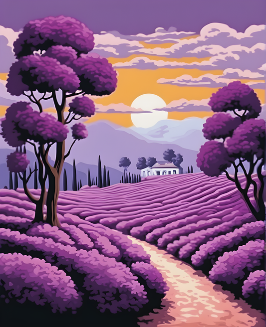 Purple Landscape (3) - Van-Go Paint-By-Number Kit