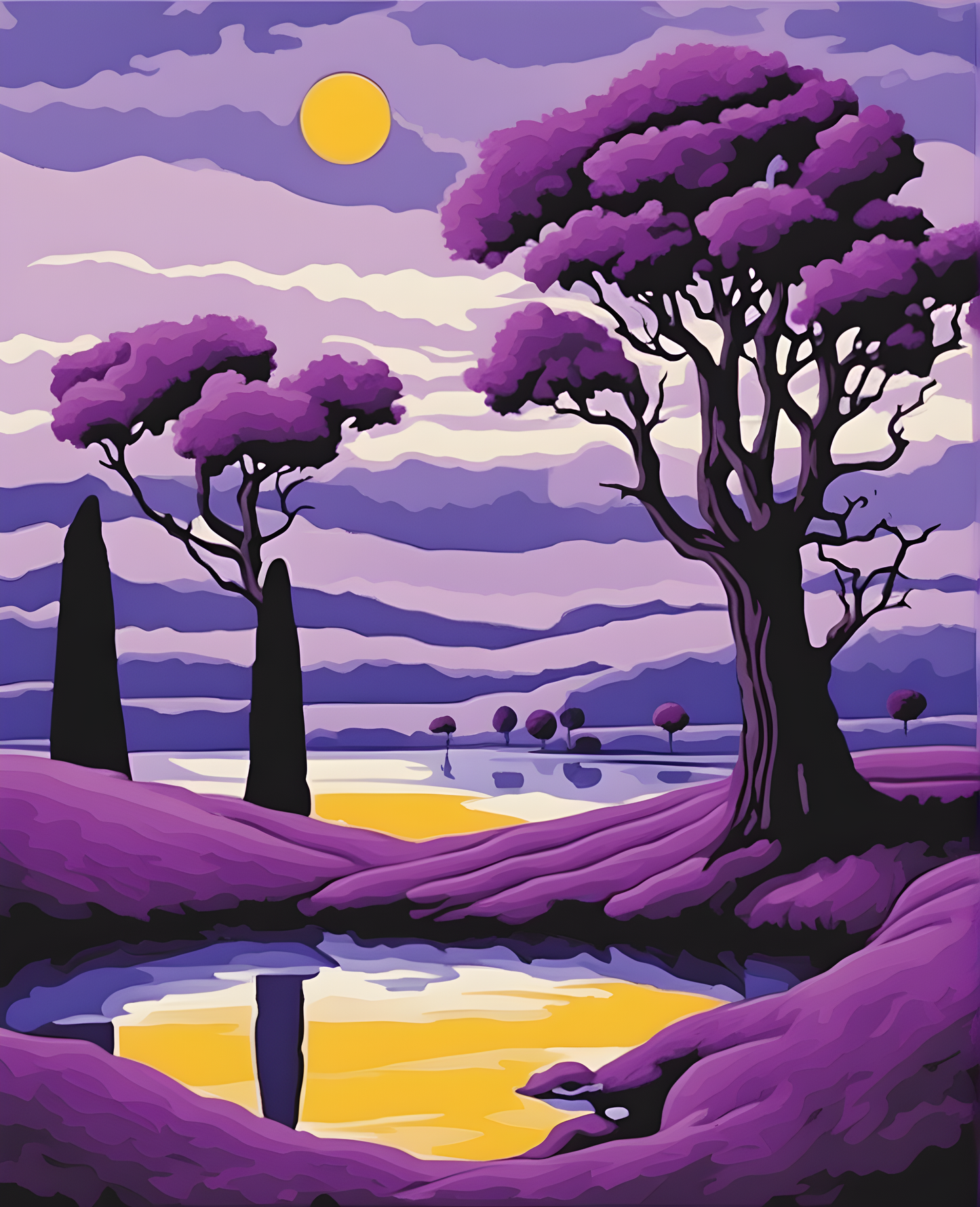 Purple Landscape (4) - Van-Go Paint-By-Number Kit