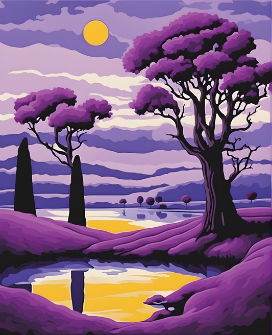 Purple Landscape (4) - Van-Go Paint-By-Number Kit