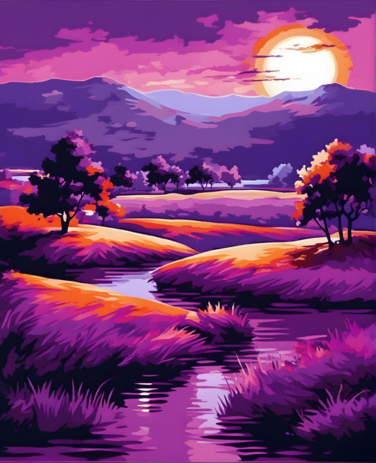 Purple Landscape (2) - Van-Go Paint-By-Number Kit