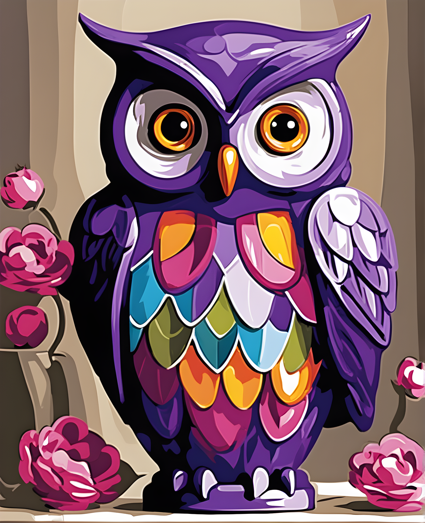 Purple Owl (1) - Van-Go Paint-By-Number Kit