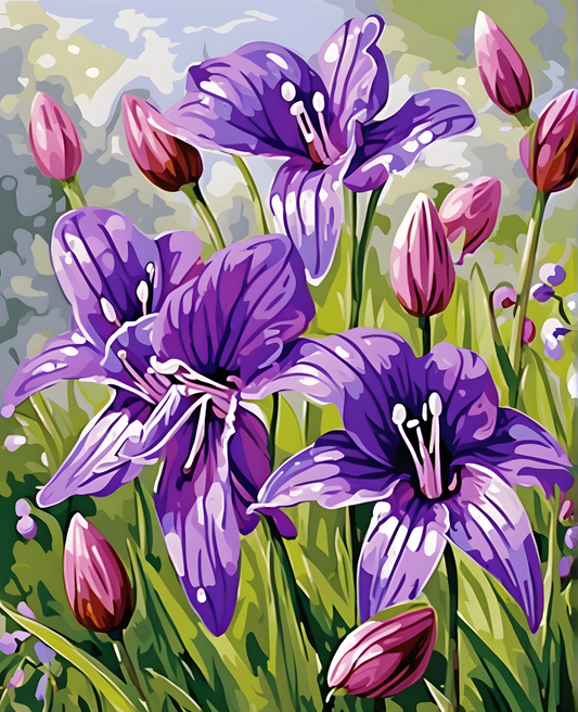 Purple Squills (2) - Van-Go Paint-By-Number Kit