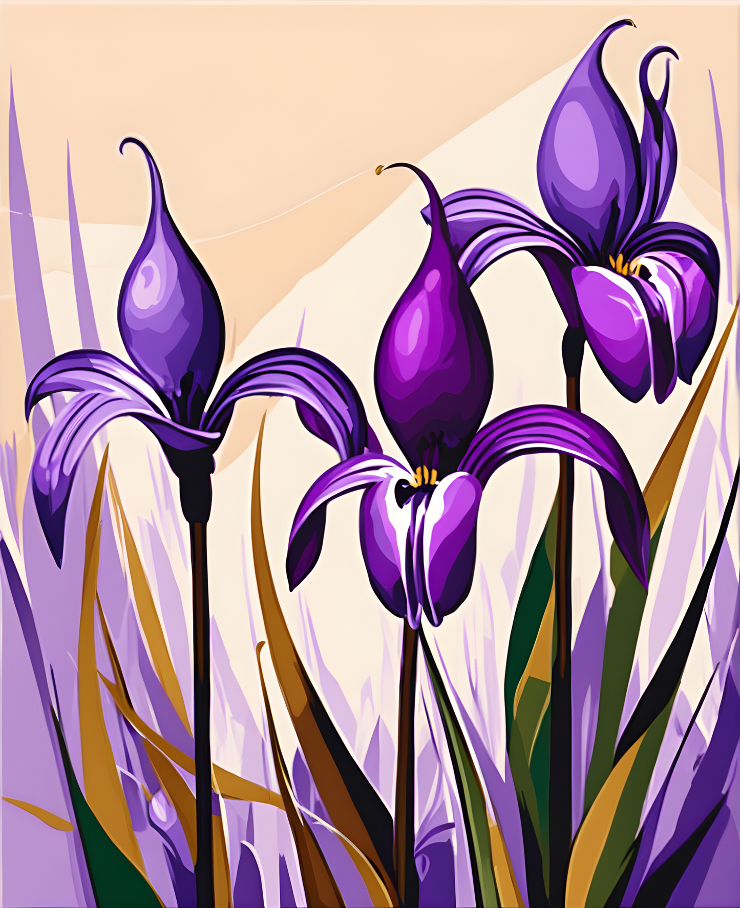 Purple Squills (5) - Van-Go Paint-By-Number Kit