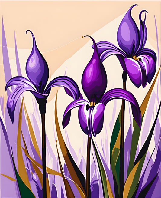 Purple Squills (5) - Van-Go Paint-By-Number Kit