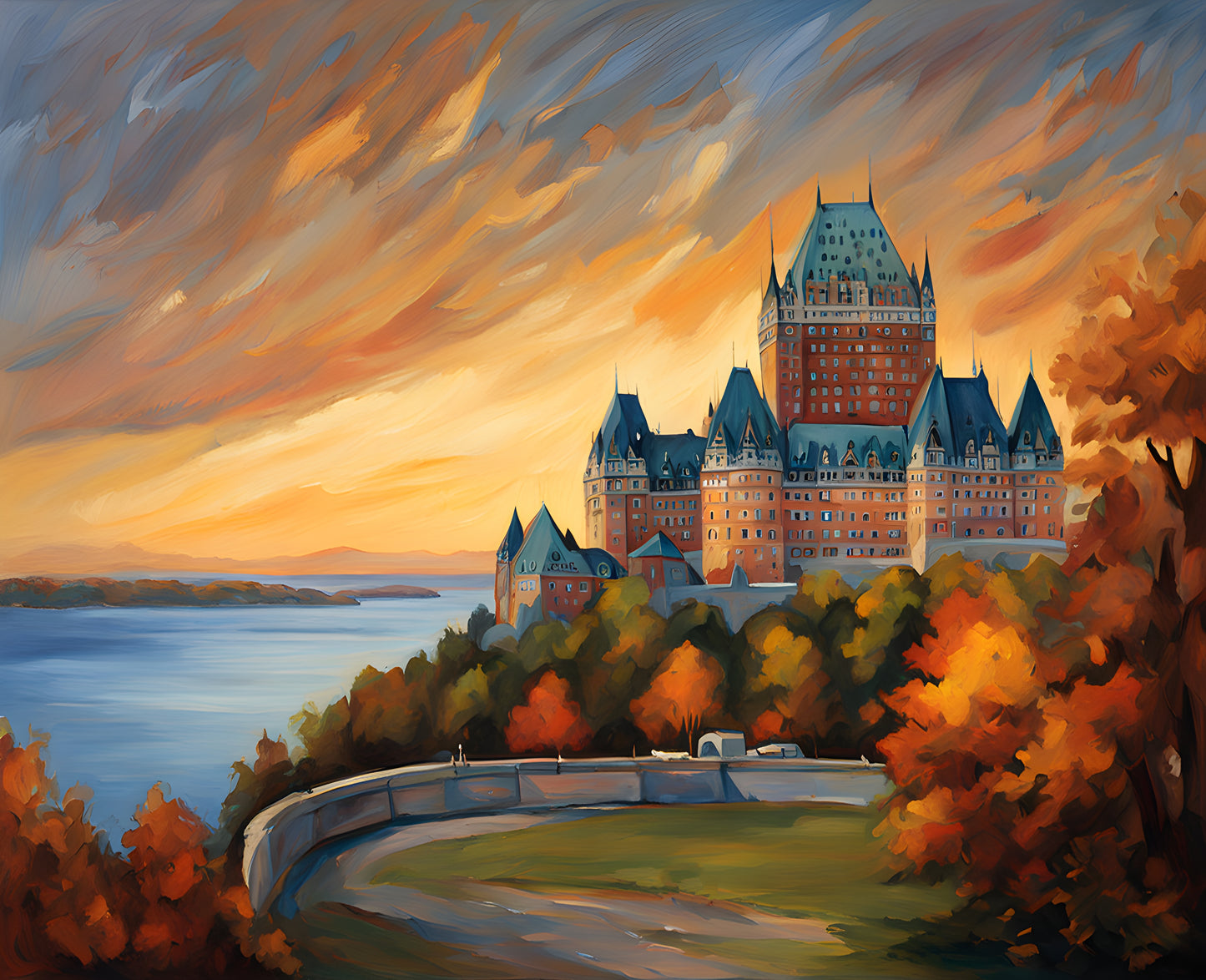 Canada Great Places (53) - Historic Grandeur, Quebec City Chateau Frontenac - Van-Go Paint-By-Number Kit