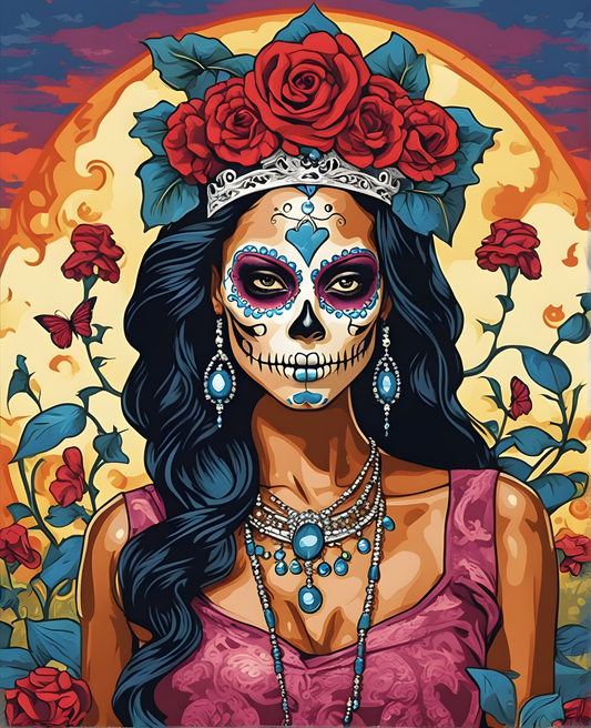 Queen Sugar Skull (1) - Van-Go Paint-By-Number Kit