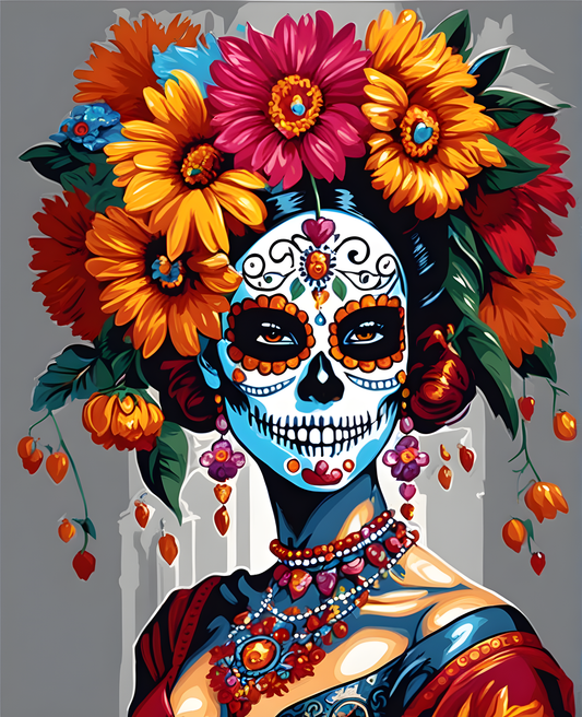 Queen Sugar Skull (2) - Van-Go Paint-By-Number Kit