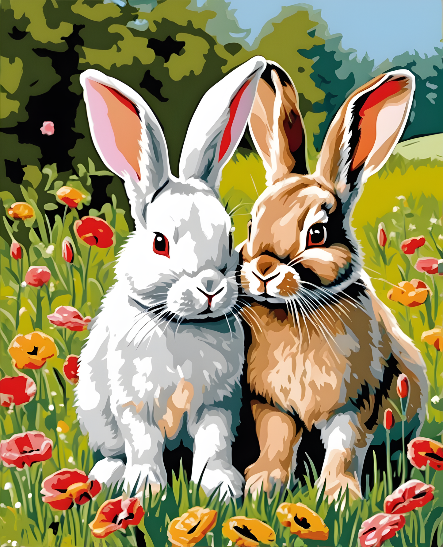 Rabbit Couple (1) - Van-Go Paint-By-Number Kit