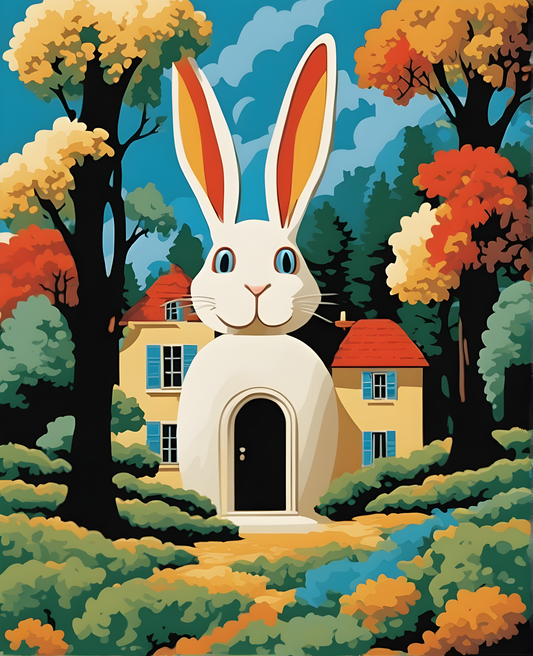 Rabbit house in the forest (1) - Van-Go Paint-By-Number Kit