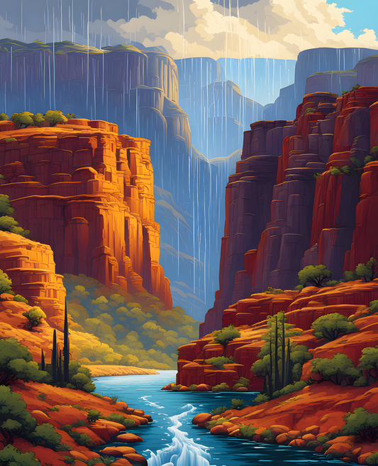 Rain across the Canyon - Van-Go Paint-By-Number Kit