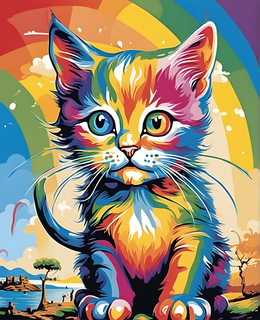 Rainbow Kitty (4) - Van-Go Paint-by-Number Kit