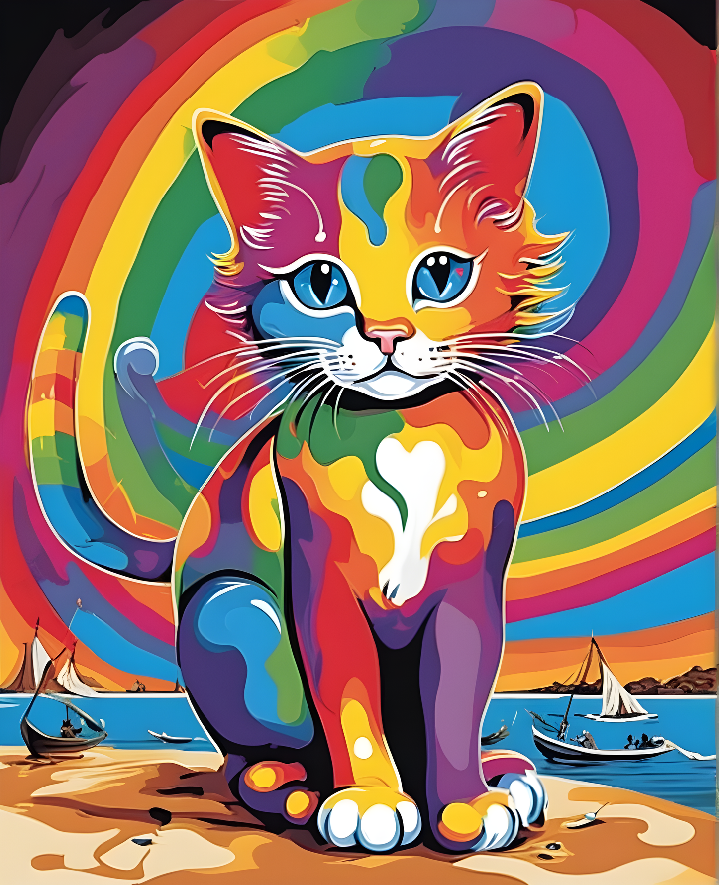 Rainbow Kitty (3) - Van-Go Paint-by-Number Kit