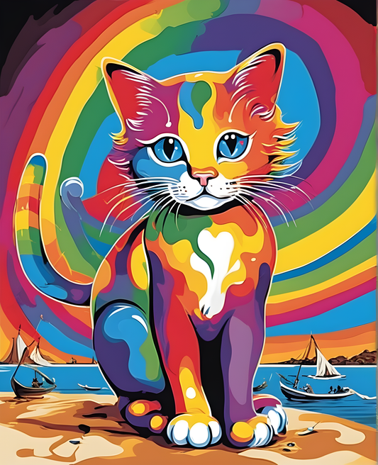 Rainbow Kitty (3) - Van-Go Paint-by-Number Kit