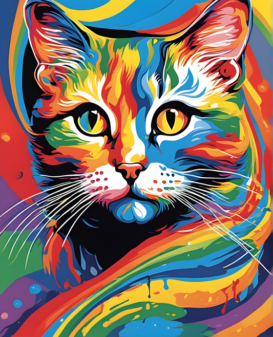 Rainbow Kitty (1) - Van-Go Paint-by-Number Kit
