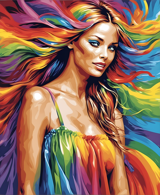 Rainbow Lady (1) - Van-Go Paint-By-Number Kit