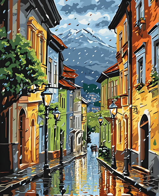 Rainy in Tbilisi (1) - Van-Go Paint-By-Number Kit