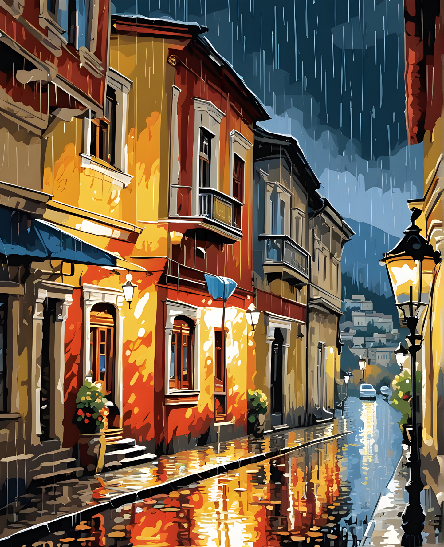 Rainy in Tbilisi (3) - Van-Go Paint-By-Number Kit