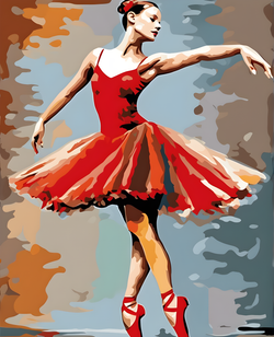 Red Ballerina (1) - Van-Go Paint-By-Number Kit