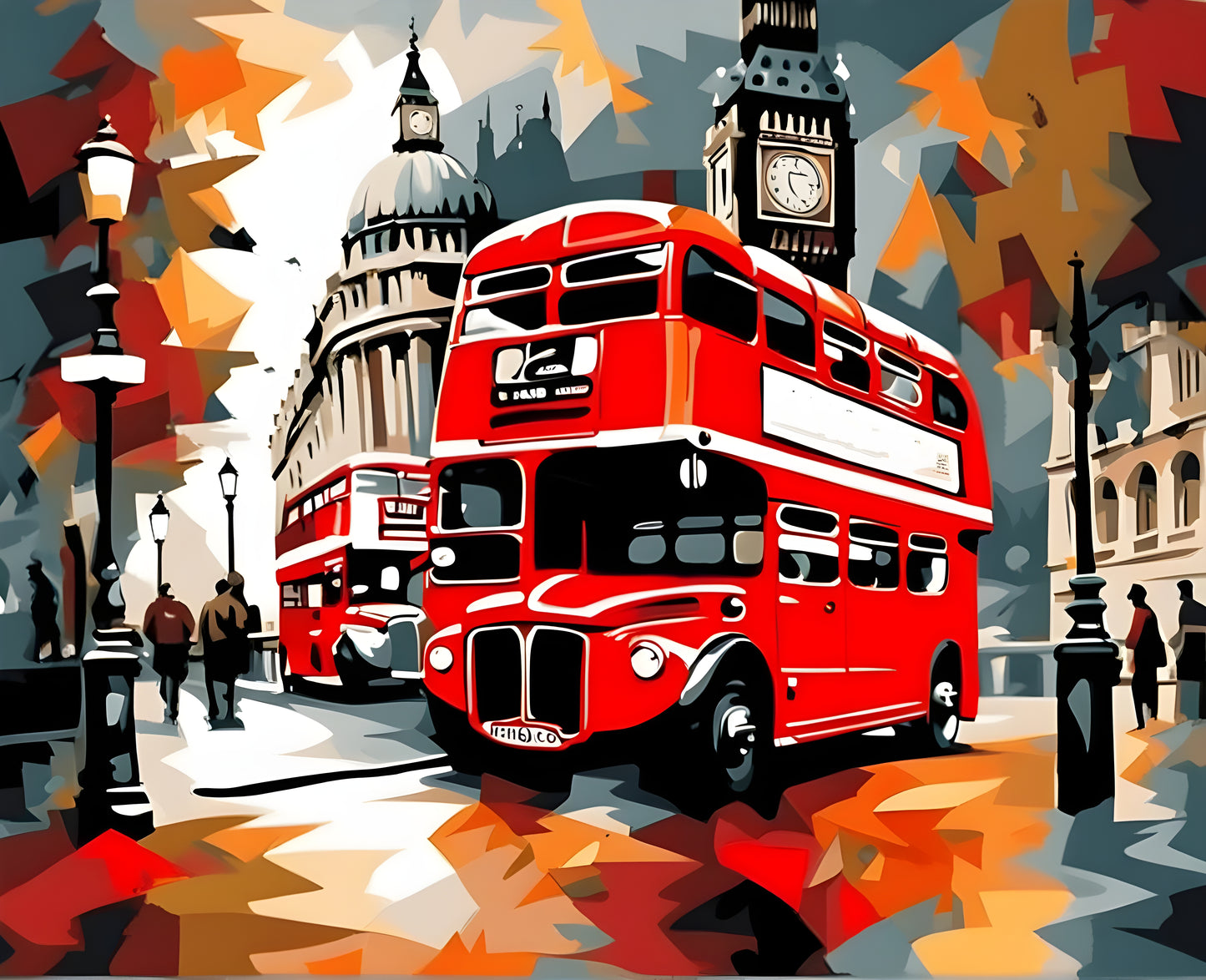 London Collection PD (2) - Red Bus - Van-Go Paint-By-Number Kit